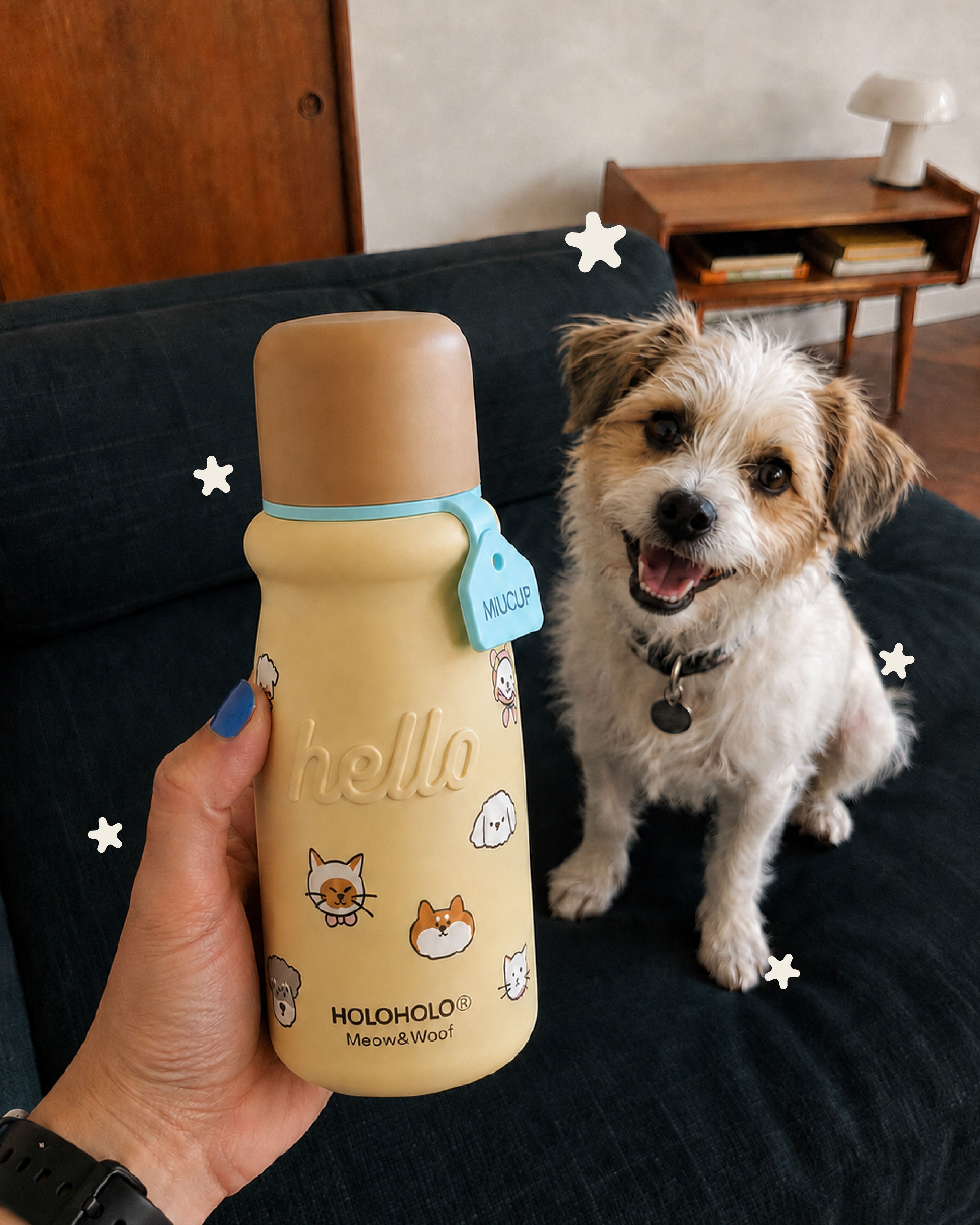 Retro Milk-Shaped Water Bottle with Tea Filter – Meow&Woof Limited Edition