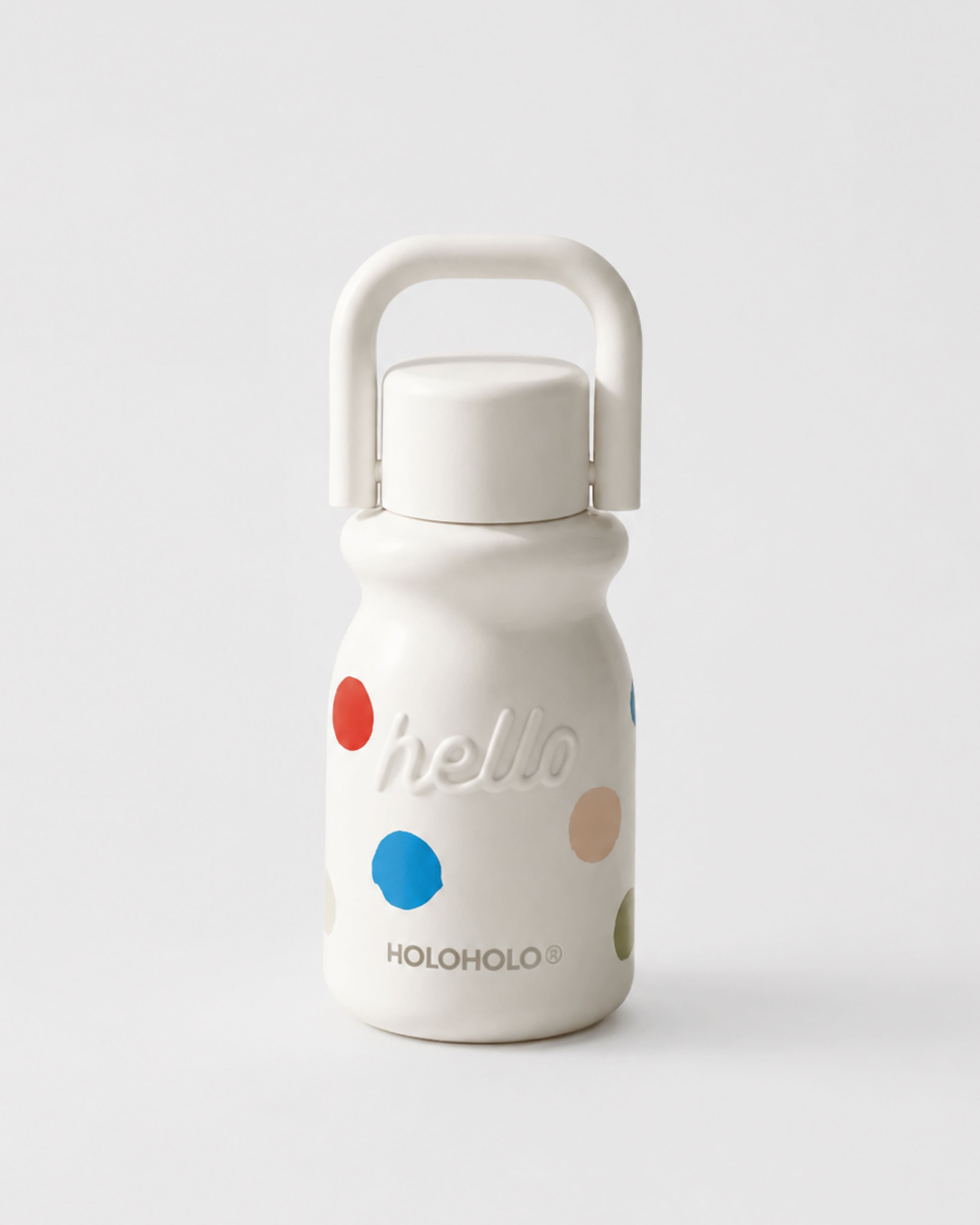 Retro Milk-Shaped Ceramic Water Bottle - Polka Dot