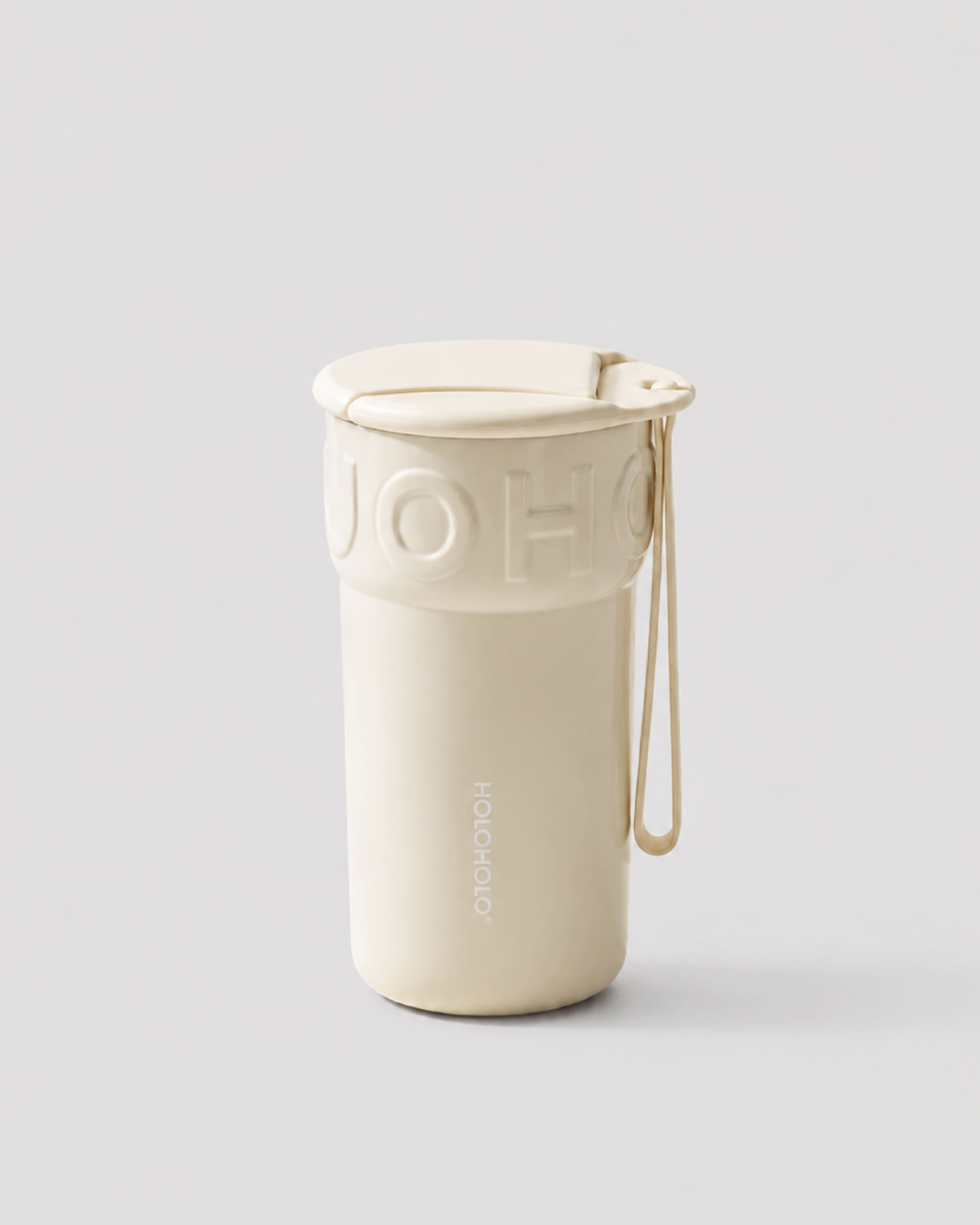 Ice Cream Cone Ceramic Travel Mug - Cream White