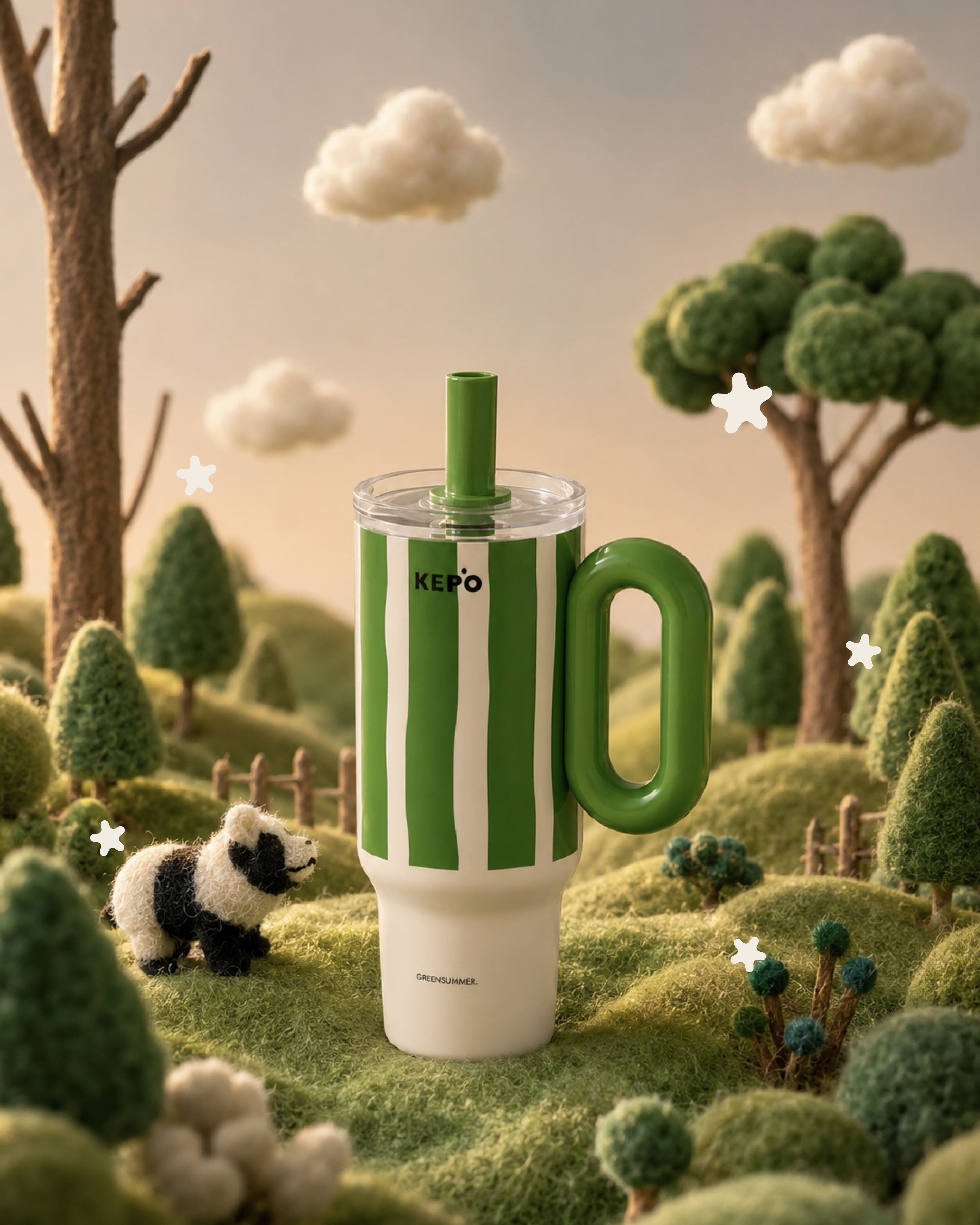 Aurora Ceramic Tumbler - Vine Green