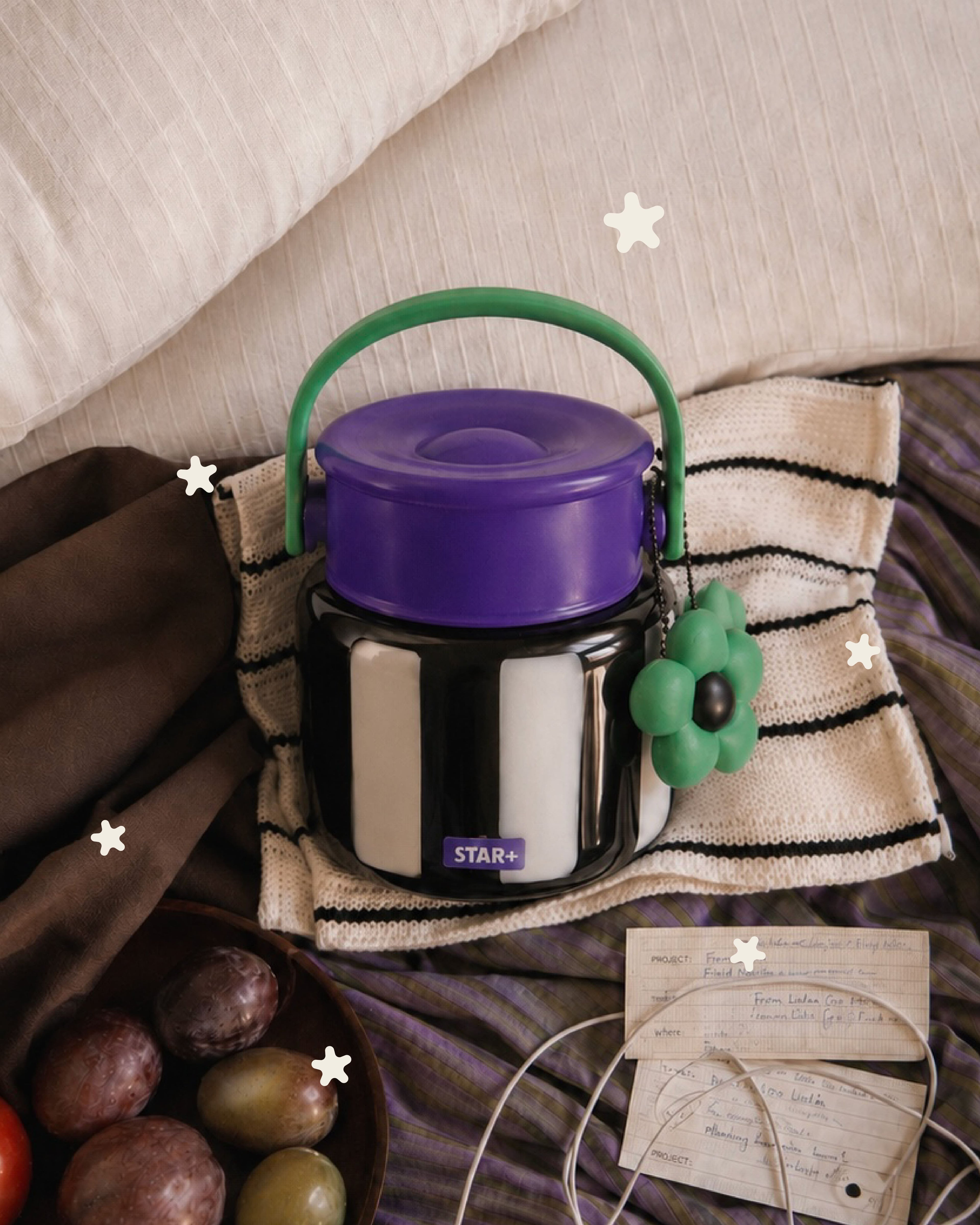 Simmering Pot Insulated Food Jar - Silver/Purple